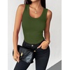 Zeagoo Womens Sleeveless Scoop Neck Tank Tops Ribbed Fitted Basic Tops 2026(Army Green)