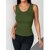 Zeagoo Womens Sleeveless Scoop Neck Tank Tops Ribbed Fitted Basic Tops 2026(Army Green)