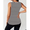 Zeagoo Womens Sleeveless Scoop Neck Tank Tops Ribbed Fitted Basic Tops 2026(A-tw454 Stripe Black White)