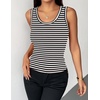 Zeagoo Womens Sleeveless Scoop Neck Tank Tops Ribbed Fitted Basic Tops 2026(A-tw454 Stripe Black White)