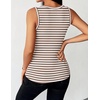Zeagoo Womens Sleeveless Scoop Neck Tank Tops Ribbed Fitted Basic Tops 2026(A-tw541 Stripe Brown White)