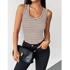 Zeagoo Womens Sleeveless Scoop Neck Tank Tops Ribbed Fitted Basic Tops 2026(A-tw541 Stripe Brown White)