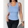 Zeagoo Womens Sleeveless Scoop Neck Tank Tops Ribbed Fitted Basic Tops 2026(Blue)