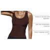 Zeagoo Womens Sleeveless Scoop Neck Tank Tops Ribbed Fitted Basic Tops 2026(Brown)