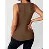 Zeagoo Womens Sleeveless Scoop Neck Tank Tops Ribbed Fitted Basic Tops 2026(Brown)