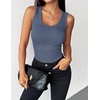 Zeagoo Womens Sleeveless Scoop Neck Tank Tops Ribbed Fitted Basic Tops 2026(Dark Blue)