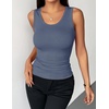 Zeagoo Womens Sleeveless Scoop Neck Tank Tops Ribbed Fitted Basic Tops 2026(Dark Blue)