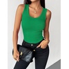 Zeagoo Womens Sleeveless Scoop Neck Tank Tops Ribbed Fitted Basic Tops 2026(Green)