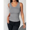 Zeagoo Womens Sleeveless Scoop Neck Tank Tops Ribbed Fitted Basic Tops 2026(Grey)