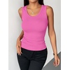Zeagoo Womens Sleeveless Scoop Neck Tank Tops Ribbed Fitted Basic Tops 2026(Hot Pink)