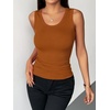 Zeagoo Womens Sleeveless Scoop Neck Tank Tops Ribbed Fitted Basic Tops 2026(Light Brown)