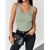 Zeagoo Womens Sleeveless Scoop Neck Tank Tops Ribbed Fitted Basic Tops 2026(Light Green)