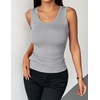 Zeagoo Womens Sleeveless Scoop Neck Tank Tops Ribbed Fitted Basic Tops 2026(Light Grey)