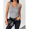 Zeagoo Womens Sleeveless Scoop Neck Tank Tops Ribbed Fitted Basic Tops 2026(Light Grey)
