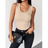 Zeagoo Womens Sleeveless Scoop Neck Tank Tops Ribbed Fitted Basic Tops 2026(Light Khaki(beige))