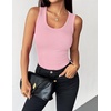 Zeagoo Womens Sleeveless Scoop Neck Tank Tops Ribbed Fitted Basic Tops 2026(Pink)