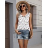 Zeagoo Womens Sleeveless Tank Tops Crew Neck Loose Fit Button Summer Tops(Floral)