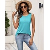Zeagoo Womens Sleeveless Tank Tops Crew Neck Loose Fit Button Summer Tops(Green)