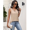 Zeagoo Womens Sleeveless Tank Tops Crew Neck Loose Fit Button Summer Tops(Khaki)
