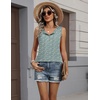 Zeagoo Womens Sleeveless Tank Tops Crew Neck Loose Fit Button Summer Tops(Striped Flower)