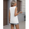 Zeagoo Womens Sleeveless Tank Tops Crew Neck Loose Fit Button Summer Tops(White)