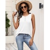 Zeagoo Womens Sleeveless Tank Tops Crew Neck Loose Fit Button Summer Tops(White)
