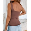 Zeagoo Women’s Square Neck Double Lined Tank Tops Cute Summer Top(Brown)