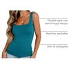 Zeagoo Women’s Square Neck Double Lined Tank Tops Cute Summer Top(Bue Green)