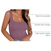 Zeagoo Women’s Square Neck Double Lined Tank Tops Cute Summer Top(Dark Purple)