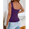 Zeagoo Women’s Square Neck Double Lined Tank Tops Cute Summer Top(Deep Purple)