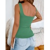 Zeagoo Women’s Square Neck Double Lined Tank Tops Cute Summer Top(Green)