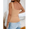 Zeagoo Women’s Square Neck Double Lined Tank Tops Cute Summer Top(Khaki)