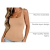 Zeagoo Women’s Square Neck Double Lined Tank Tops Cute Summer Top(Khaki)