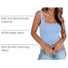 Zeagoo Women’s Square Neck Double Lined Tank Tops Cute Summer Top(Light Blue)