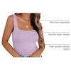 Zeagoo Women’s Square Neck Double Lined Tank Tops Cute Summer Top(Light Purple)
