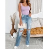 Zeagoo Women’s Square Neck Double Lined Tank Tops Cute Summer Top(Light Purple)
