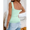 Zeagoo Women’s Square Neck Double Lined Tank Tops Cute Summer Top(Mint Green)
