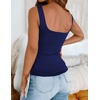Zeagoo Women’s Square Neck Double Lined Tank Tops Cute Summer Top(Navy Blue)