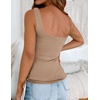 Zeagoo Women’s Square Neck Double Lined Tank Tops Cute Summer Top(Nude)