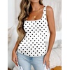 Zeagoo Women’s Square Neck Double Lined Tank Tops Cute Summer Top(Polka Dot Print)