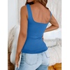 Zeagoo Women’s Square Neck Double Lined Tank Tops Cute Summer Top(Royal Blue)