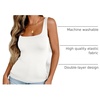 Zeagoo Women’s Square Neck Double Lined Tank Tops Cute Summer Top(White)