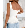 Zeagoo Women’s Square Neck Double Lined Tank Tops Cute Summer Top(White)