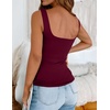 Zeagoo Women’s Square Neck Double Lined Tank Tops Cute Summer Top(Wine Red)