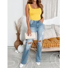 Zeagoo Women’s Square Neck Double Lined Tank Tops Cute Summer Top(Yellow)