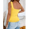 Zeagoo Women’s Square Neck Double Lined Tank Tops Cute Summer Top(Yellow)