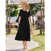 Zeagoo Womens Summer Dresses 2026 Casual Midi Dress Flowy Sundress Ruffle Short Sleeve Tiered Dresses A Line Boho Dress(A-black)