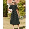 Zeagoo Womens Summer Dresses 2026 Casual Midi Dress Flowy Sundress Ruffle Short Sleeve Tiered Dresses A Line Boho Dress(Black Dot)