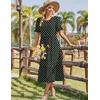 Zeagoo Womens Summer Dresses 2026 Casual Midi Dress Flowy Sundress Ruffle Short Sleeve Tiered Dresses A Line Boho Dress(Black Dot)