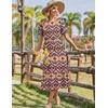 Zeagoo Womens Summer Dresses 2026 Casual Midi Dress Flowy Sundress Ruffle Short Sleeve Tiered Dresses A Line Boho Dress(Boho Orange)
